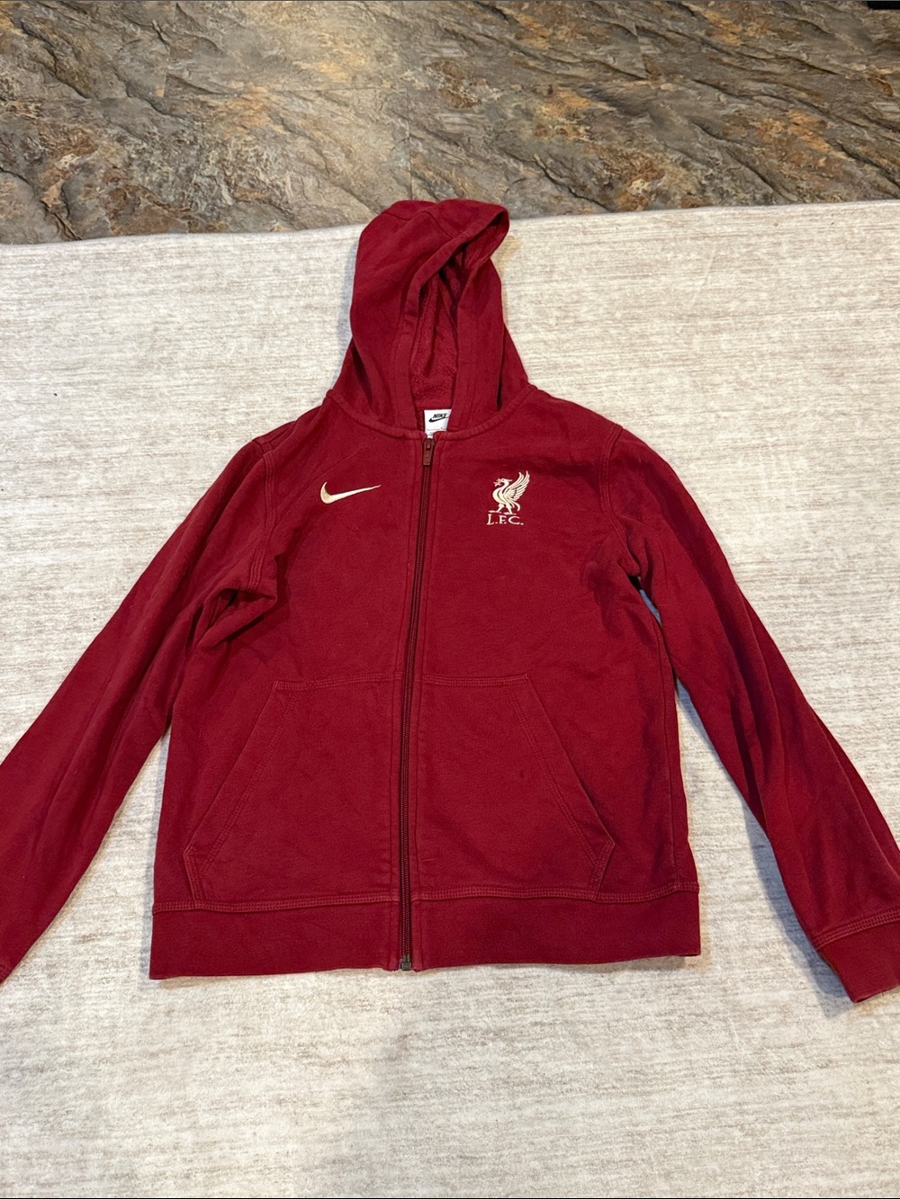Nike Liverpool Kids Maroon Full-Zip Hooded Jacket youth size large